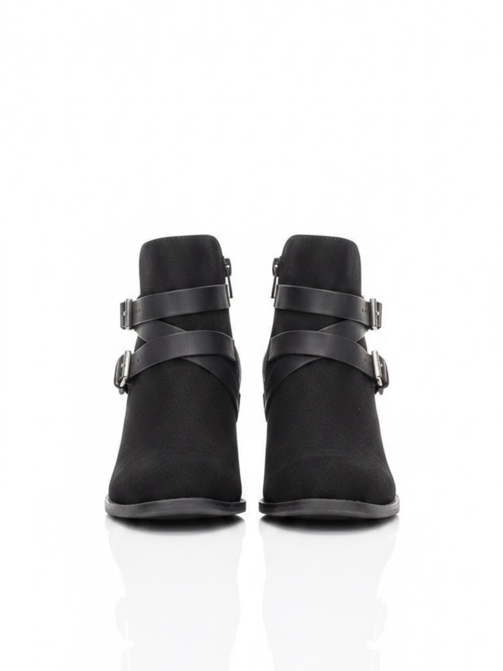 Black Ankle Boots with Buckles Size 6